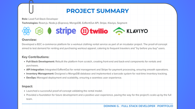 Case Study: JoinFlyClub - E-commerce Rental Platform